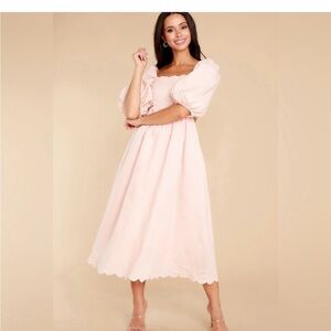 Blush pink midi dress